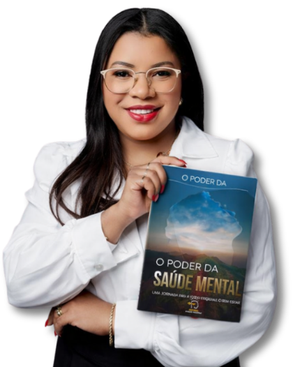 Cátia Santtos com o livro O Poder da Saúde Mental